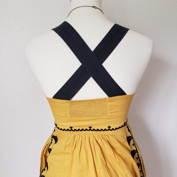 SALE Floreat Iris mustard embriodered dress - Picture 3 of 6